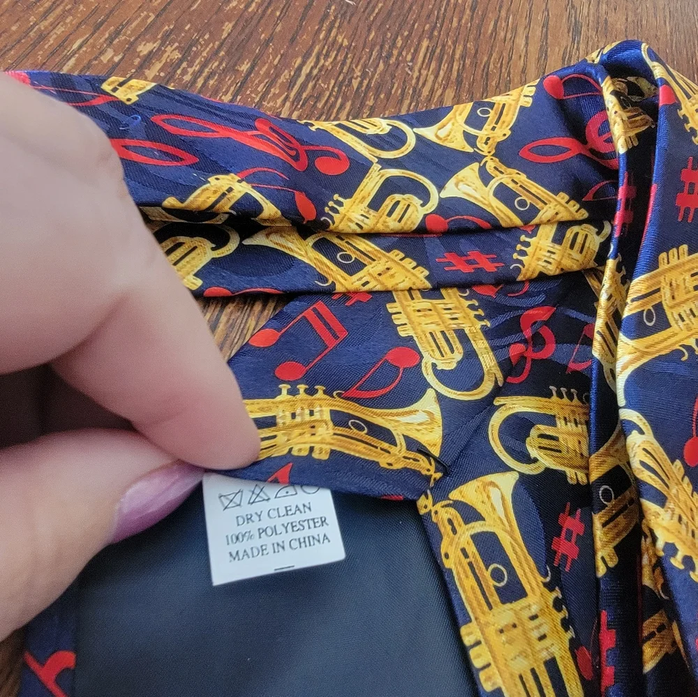 Hand made Steven Harris Mens Tie Trumpets And Musical Notes - Picture 5 of 7